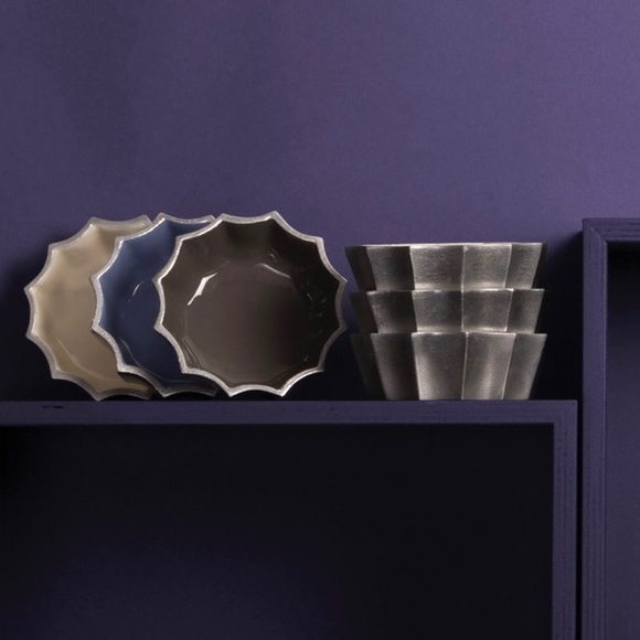 HP🎉MARIGOLD ARTISANS Fluted 3 Bowl ENAMEL Set - Picture 3 of 15